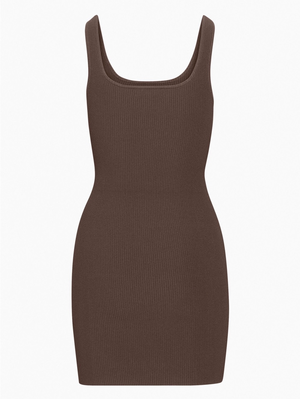 NWT Aritzia Babaton Sculpt Knit Squareneck Mini Dress Brown Size XS